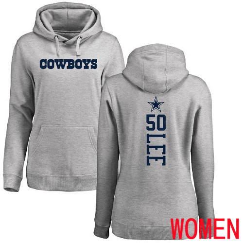 Women Dallas Cowboys Ash Sean Lee Backer 50 Pullover NFL Hoodie Sweatshirts